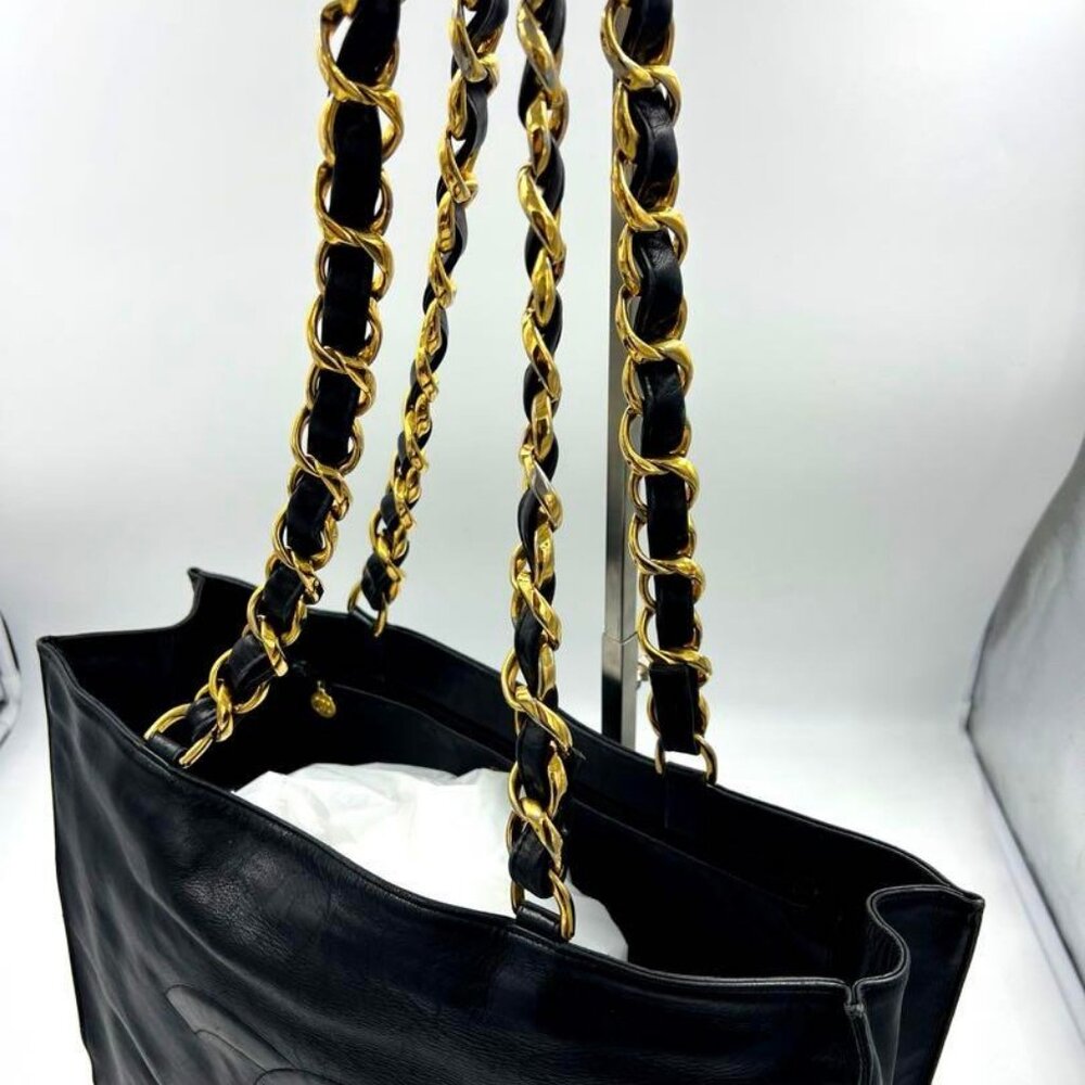 Authentic CHANEL Jumbo XL Shopping Tote Timeless Classic Black Lambskin Vintage - Picture 13 of 13